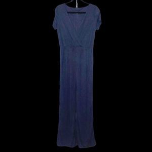 Jumpsuit Blue Surpice Modal Blend Wide Leg
